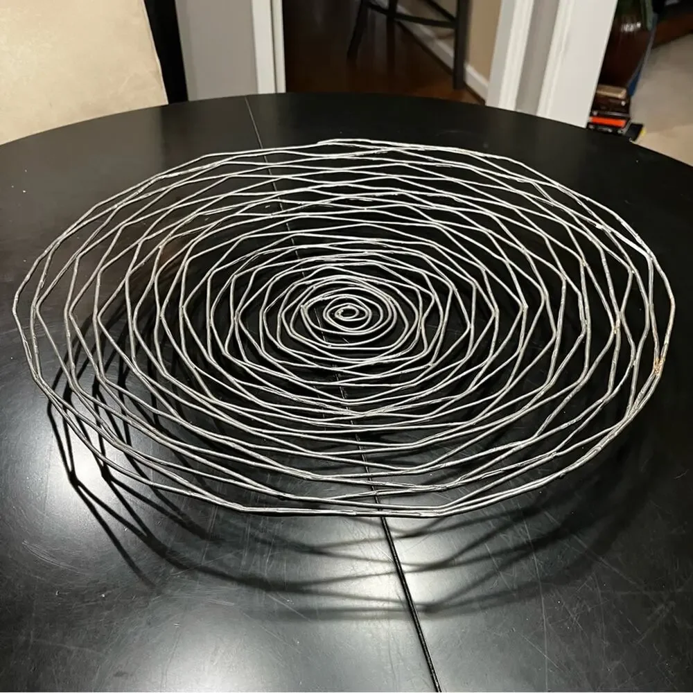 NEW Z Gallerie Antique Bronze Wrought Iron Vortex Wall Table Sculpture Bowl 21”
